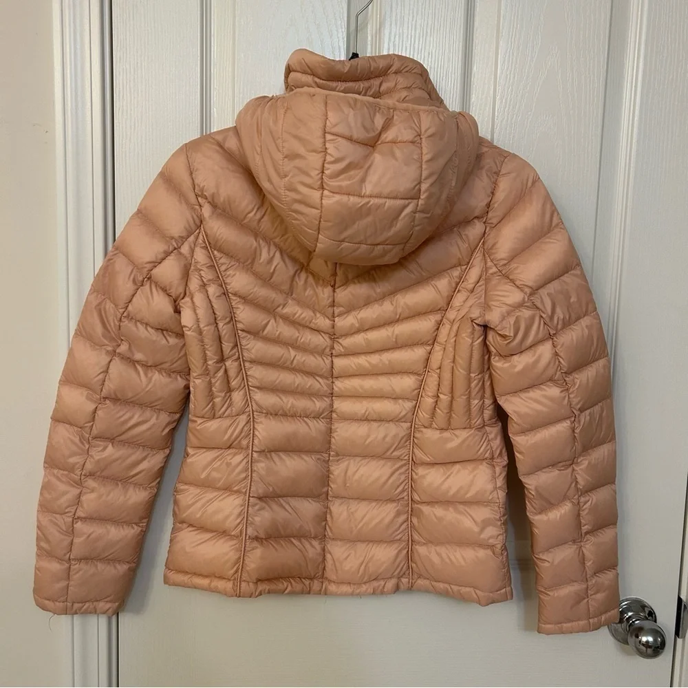 Michael Kors Quilted Packable Down Fill Coat w/ removable hood in Pink Size S